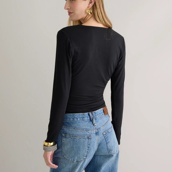 Size M  BN J.Crew FormKnit long-sleeve wrap top - Picture 3 of 3